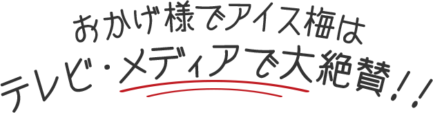 お陰様でアイス梅はテレビ・メディアで大絶賛！